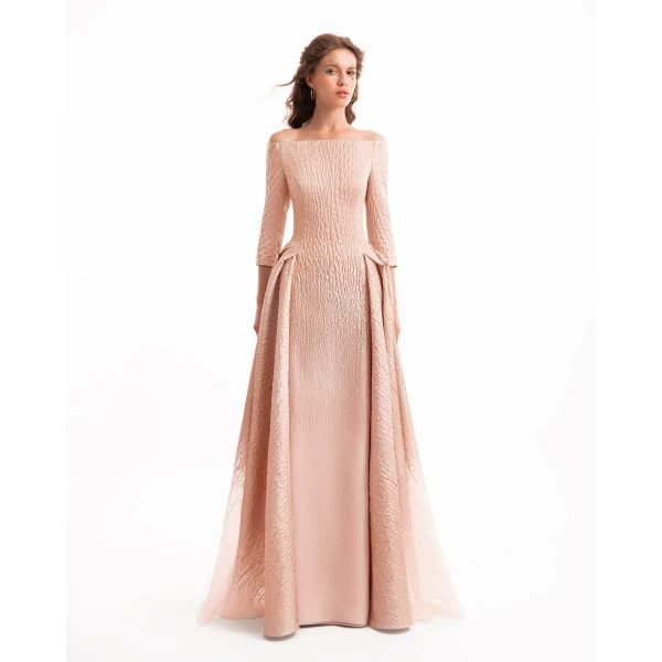 Gemy Maalouf Ombré Off-Shoulder Jacquard Dress, view 2