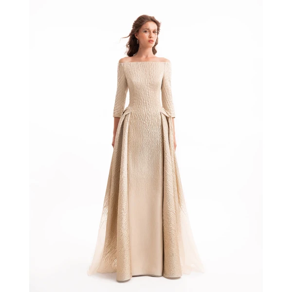 Gemy Maalouf Ombré Off-Shoulder Jacquard Dress, view 2
