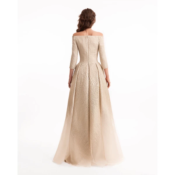 Gemy Maalouf Ombré Off-Shoulder Jacquard Dress, view 3