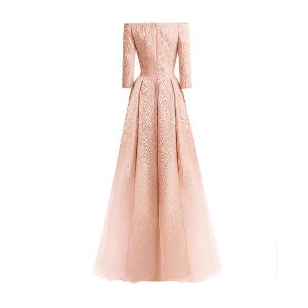 Gemy Maalouf Ombré Off-Shoulder Jacquard Dress, view 5