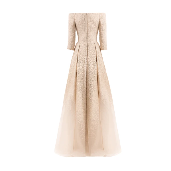 Gemy Maalouf Ombré Off-Shoulder Jacquard Dress, view 5
