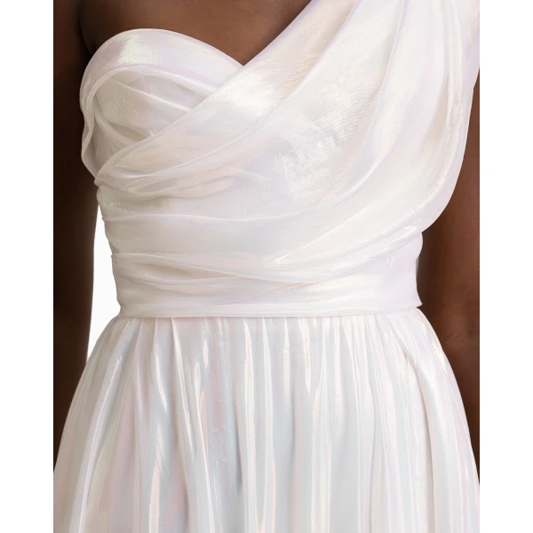 Gemy Maalouf One-Shoulder Draped Chiffon Dress, view 4