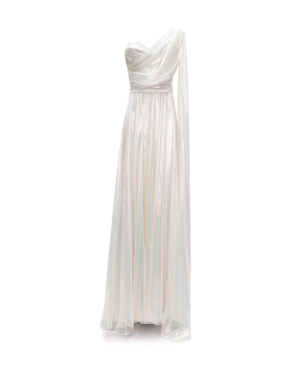 Gemy Maalouf One-Shoulder Draped Chiffon Dress Gemy Maalouf One-Shoulder Draped Chiffon Dress