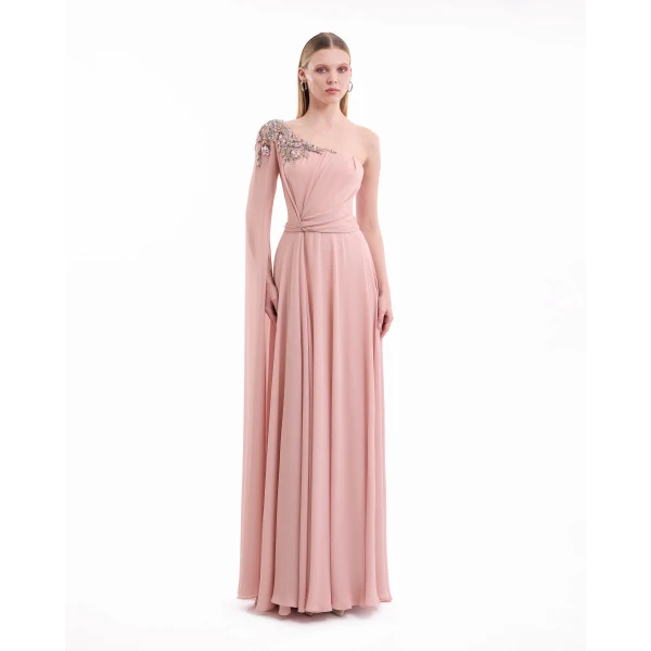Gemy Maalouf One-Shoulder Draped Dress, view 2