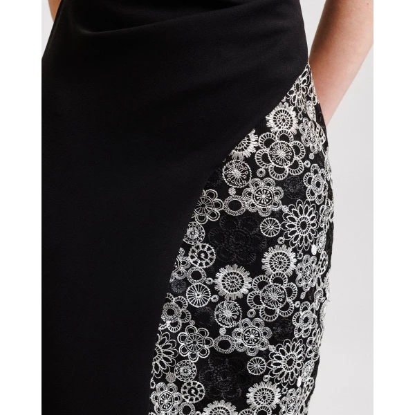 Gemy Maalouf One-Shoulder Dress Embroided on The Side, view 4