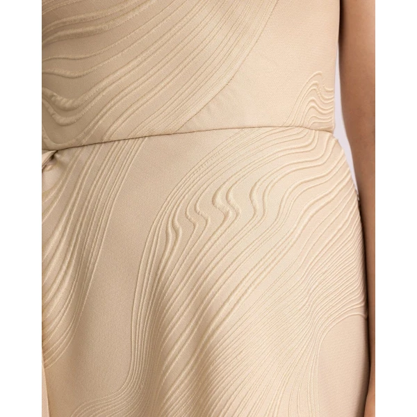 Gemy Maalouf One-Shoulder Dress with 3D Flowers, view 4