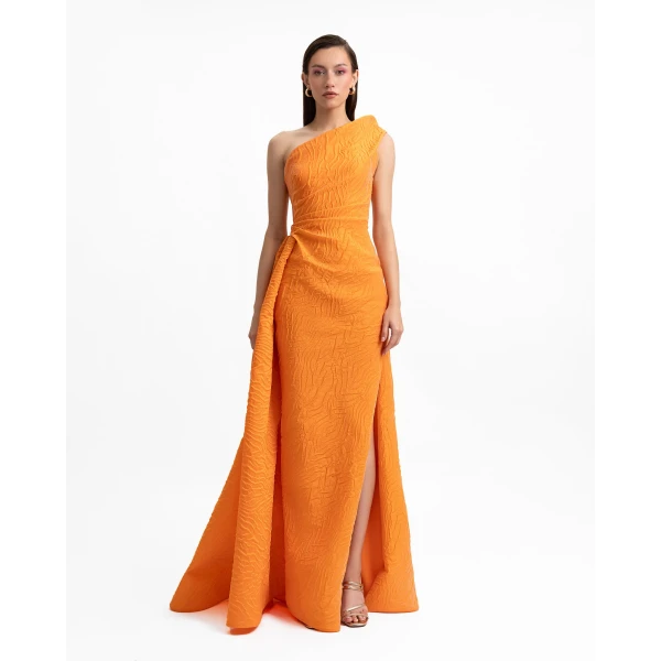 Gemy Maalouf One-Shoulder Dress with Draped Waistline, view 2