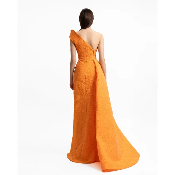 Gemy Maalouf One-Shoulder Dress with Draped Waistline, view 3