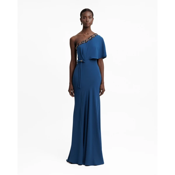 Gemy Maalouf One Shoulder Long Dress, view 2