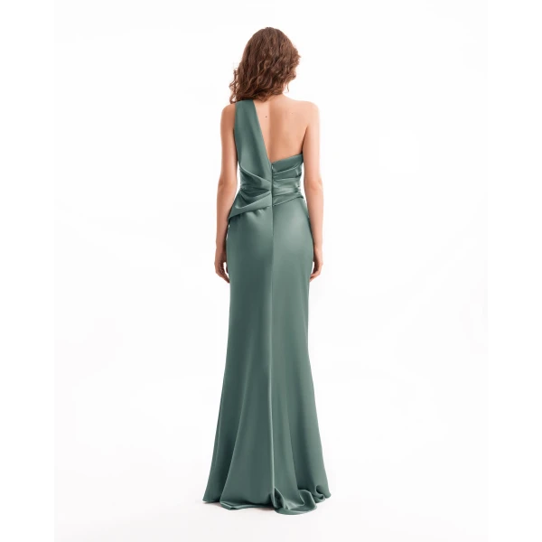 Gemy Maalouf One-Shoulder Satin Dress, view 3