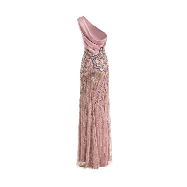 Gemy Maalouf One-Shoulder Satin Dress, view 5