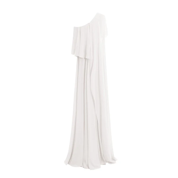 Gemy Maalouf One-Shoulder White Dress with Ruffles, view 5