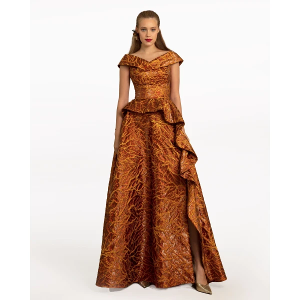 Gemy Maalouf Overlapped Neckline Dress, view 2