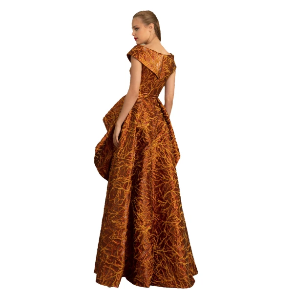 Gemy Maalouf Overlapped Neckline Dress, view 3