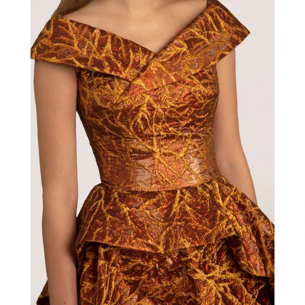Gemy Maalouf Overlapped Neckline Dress, view 4