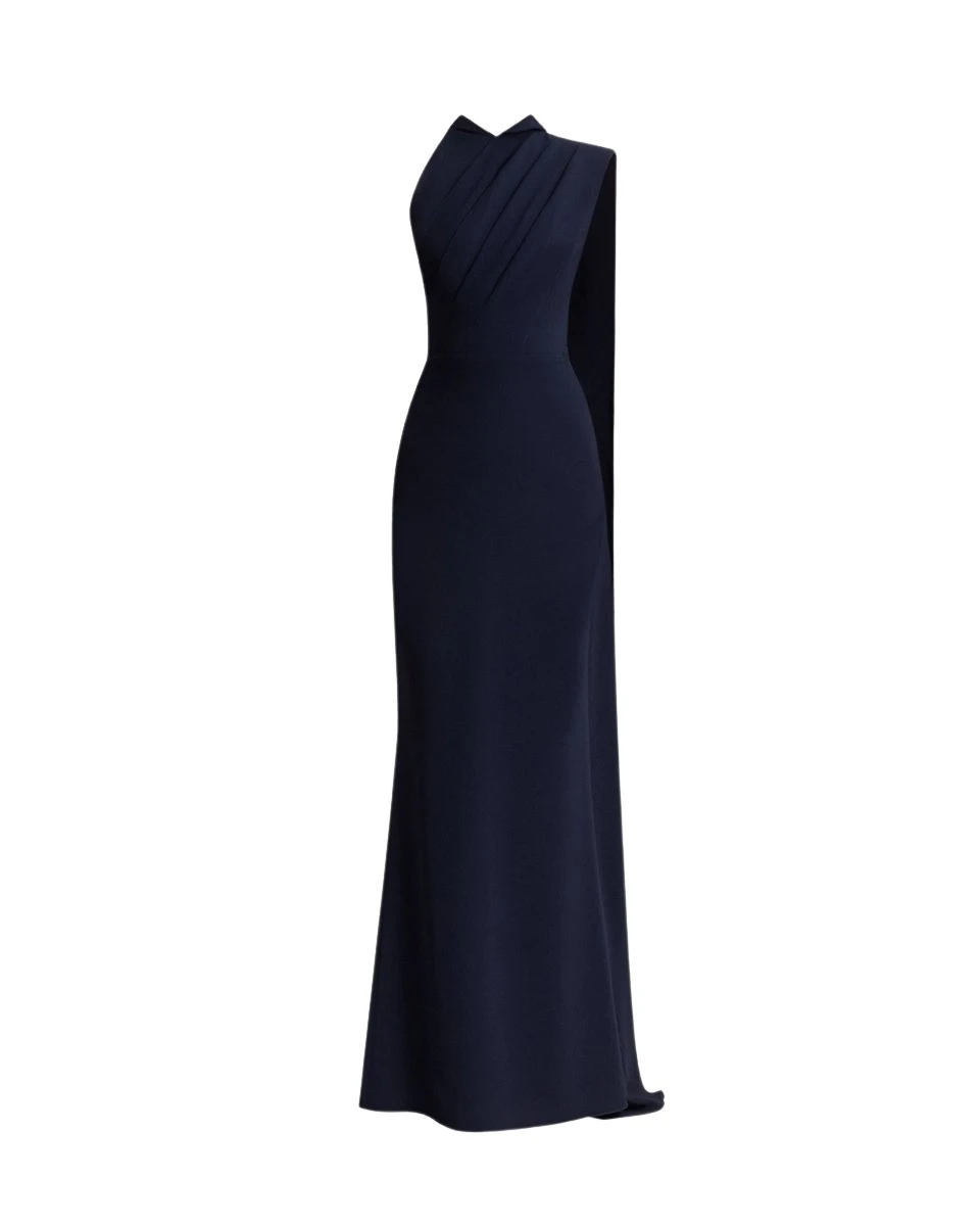 Gemy-Maalouf-Padded-Shoulder-Dress-with-Cape-coveti65033_nobg Gemy Maalouf Padded Shoulder Dress with Cape