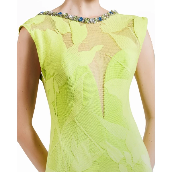 Gemy Maalouf Patterned Lace Dress, view 4