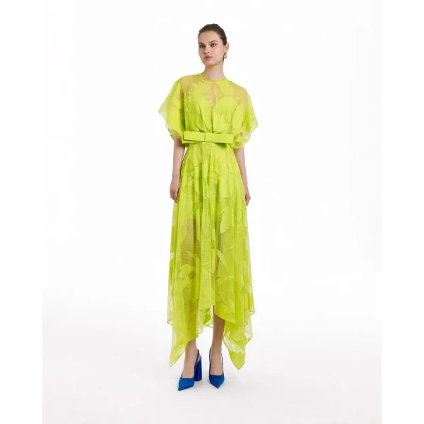 Gemy Maalouf Patterned Lace Midi Dress, view 2