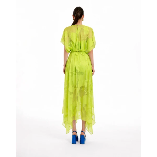 Gemy Maalouf Patterned Lace Midi Dress, view 3