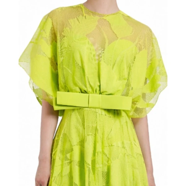 Gemy Maalouf Patterned Lace Midi Dress, view 4
