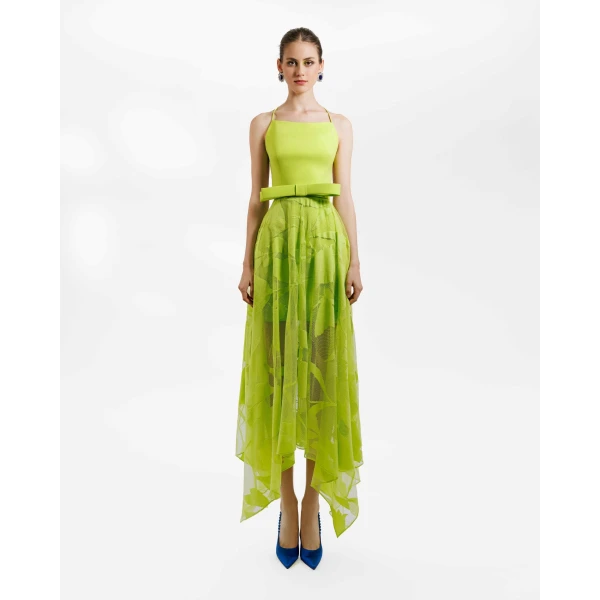 Gemy Maalouf Patterned Lace Midi Skirt Set, view 2