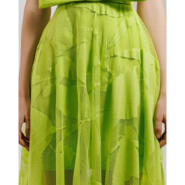 Gemy Maalouf Patterned Lace Midi Skirt Set, view 4