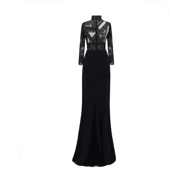 Gemy Maalouf Patterned Lace top with skirt set, view 5