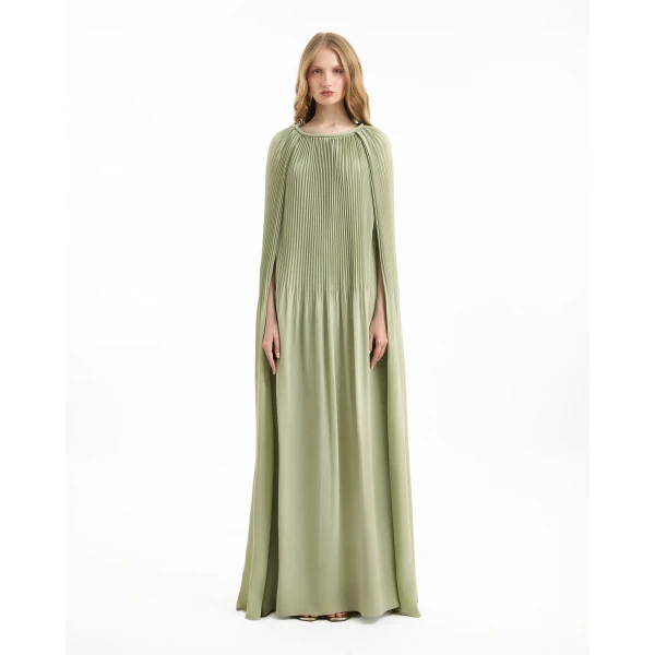 Gemy Maalouf Pleated Cape Dress, view 2