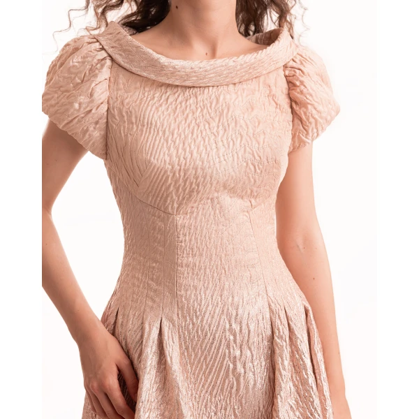 Gemy Maalouf Puff-Sleeve Dress with Sheer Degradé, view 4