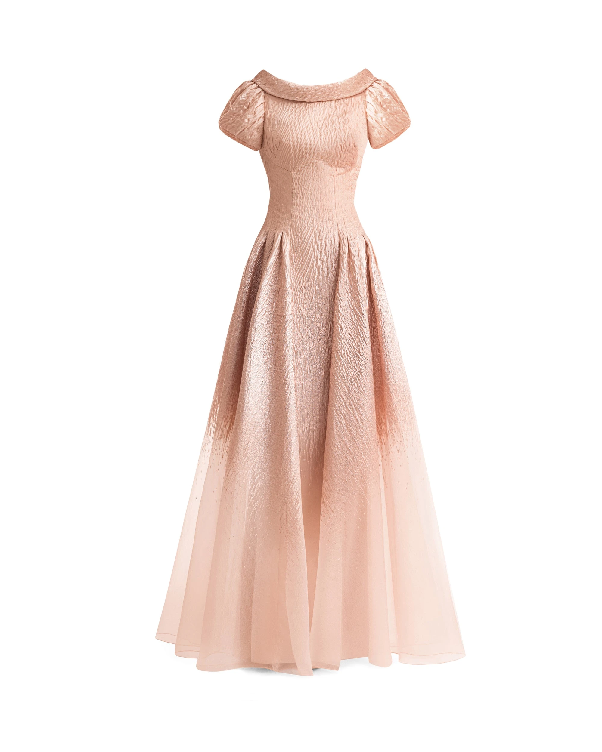 Gemy Maalouf Puff-Sleeve Dress with Sheer Degradé Gemy Maalouf Puff-Sleeve Dress with Sheer Degradé
