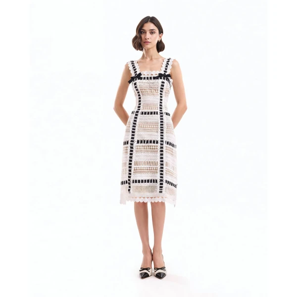 Gemy Maalouf Ribbon Detail Midi Dress, view 2