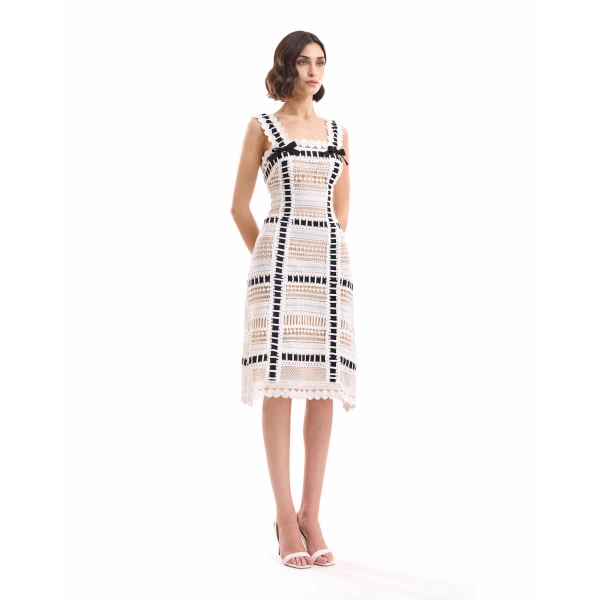 Gemy Maalouf Ribbon Detail Midi Dress, view 3