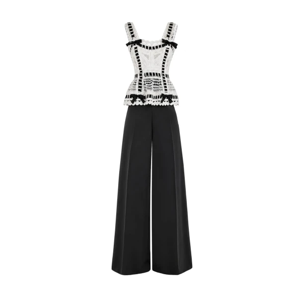 Gemy Maalouf Ribbon Detail Peplum Set, view 6
