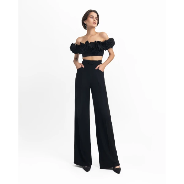 Gemy Maalouf Ruffled Crepe Set, view 2
