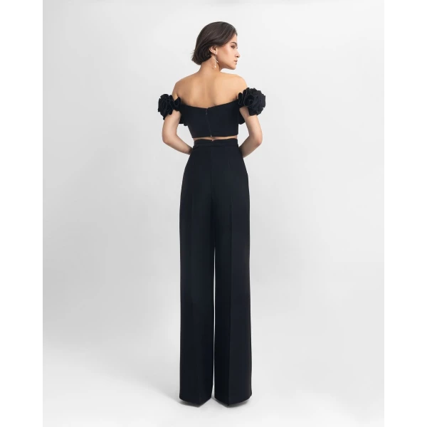 Gemy Maalouf Ruffled Crepe Set, view 3