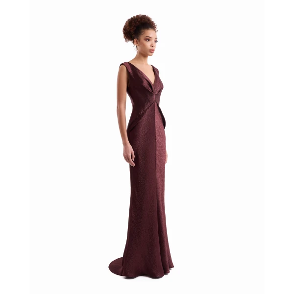 Gemy Maalouf Sculpted V-Neck Dress, view 3