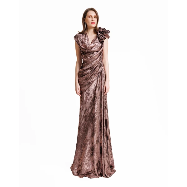 Gemy Maalouf Shimmer Sandwash Dress, view 2