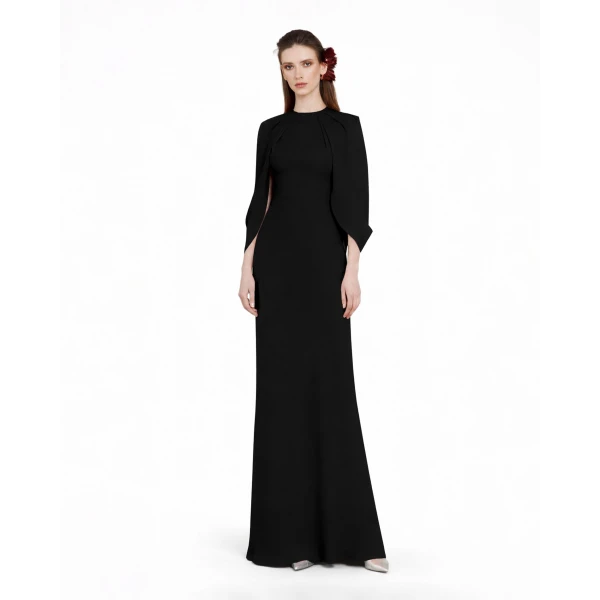 Gemy Maalouf Slim Cut Black Dress, view 2