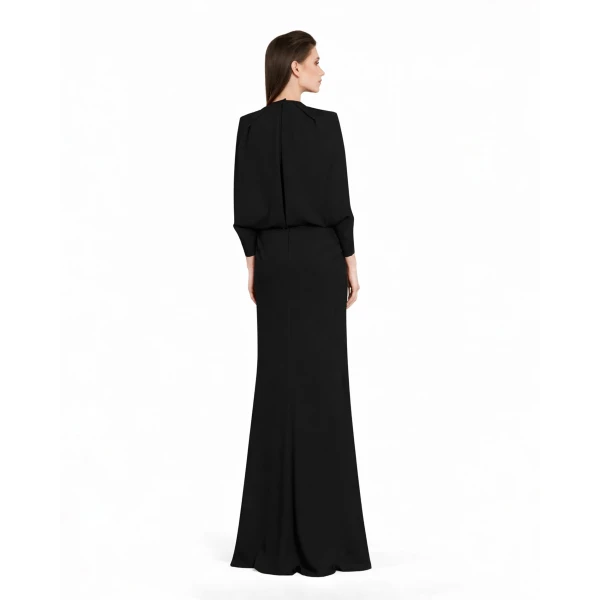 Gemy Maalouf Slim Cut Black Dress, view 3