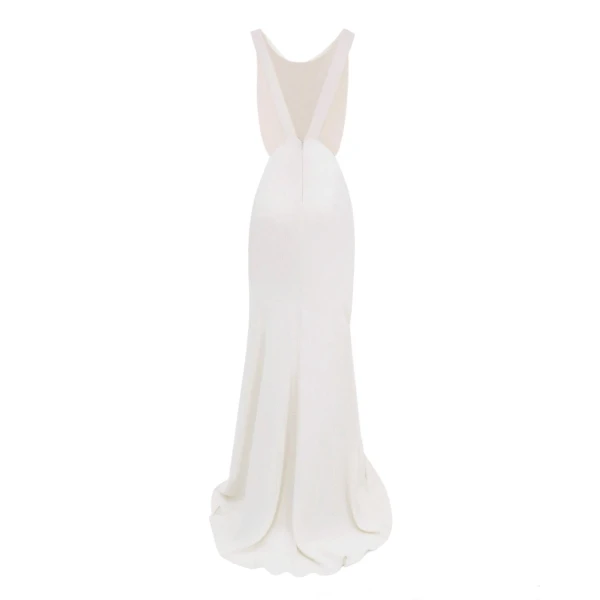 Gemy Maalouf Slim-Cut Cream Dress, view 5