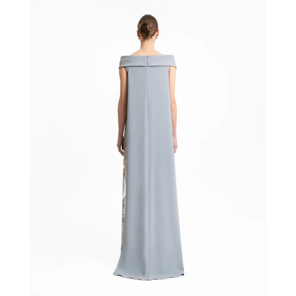 Gemy Maalouf Slim-Cut Dress with Long Cape, view 3