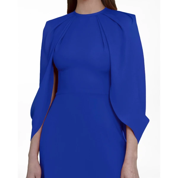 Gemy Maalouf Slim Cut Royal Blue Dress, view 4