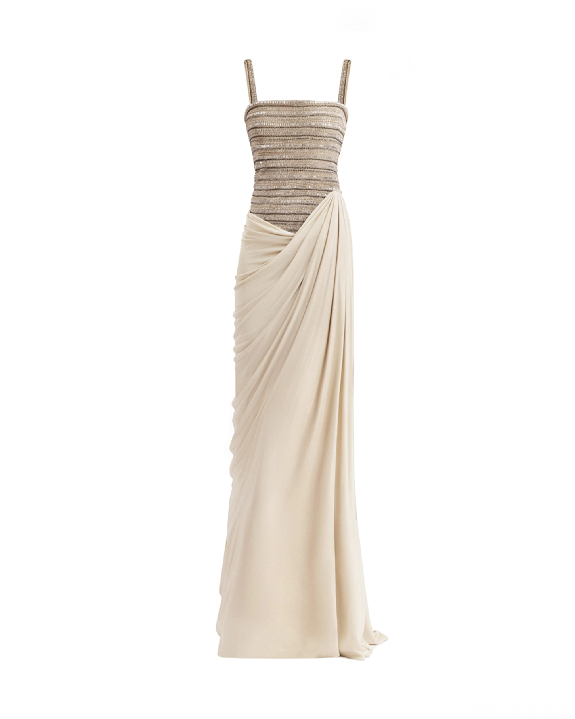 Gemy Maalouf Squared-Neck Beaded Dress Gemy Maalouf Squared-Neck Beaded Dress