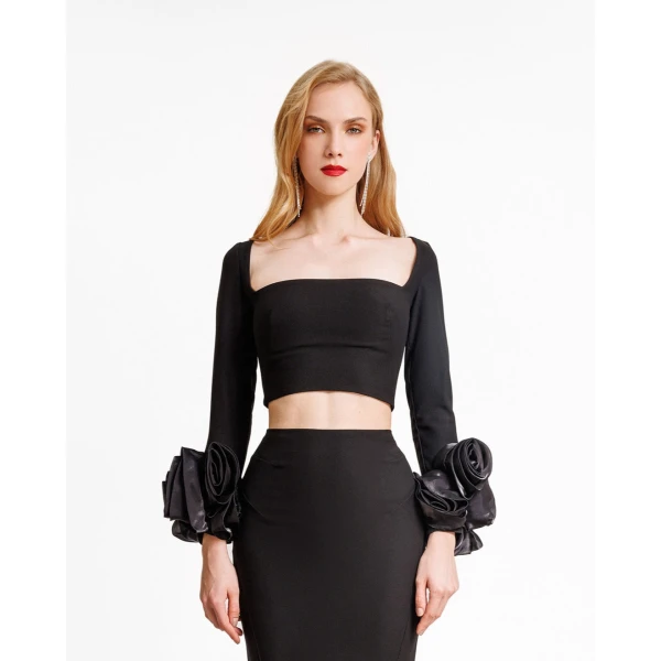 Gemy Maalouf Squared Neckline Top, view 2