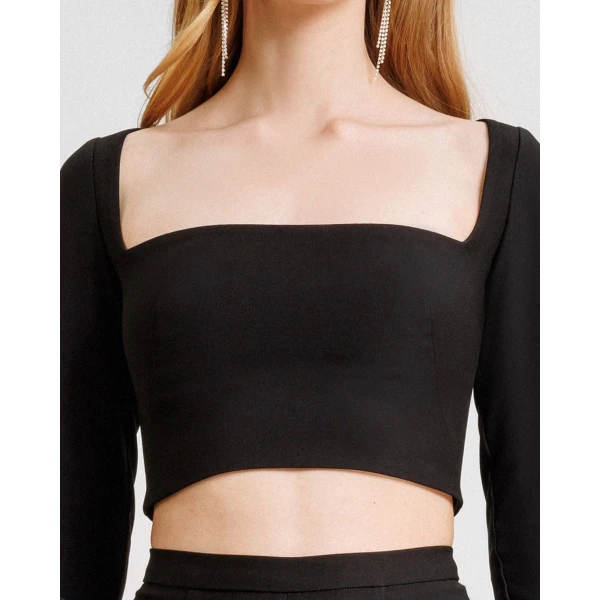 Gemy Maalouf Squared Neckline Top, view 4