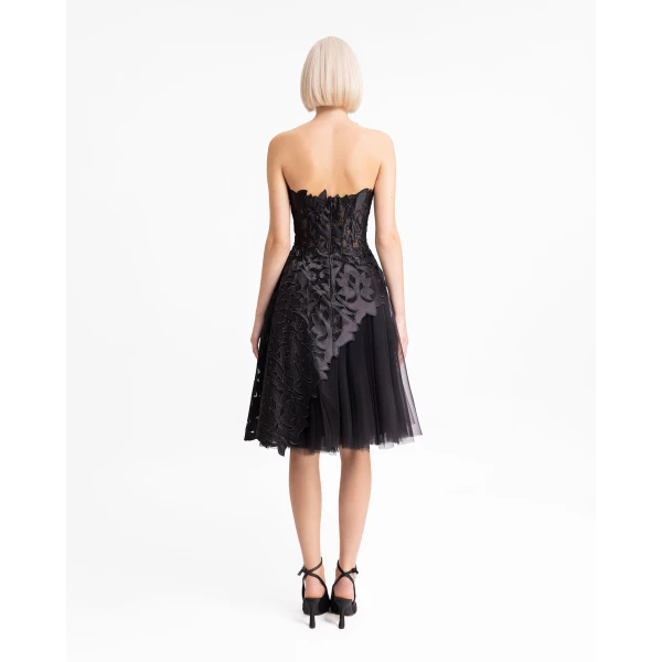 Gemy Maalouf Strapless Asymmetrical Top with Short Skirt, view 3