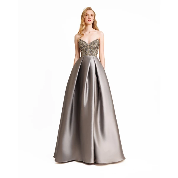 Gemy Maalouf Strapless Beaded Dress, view 2