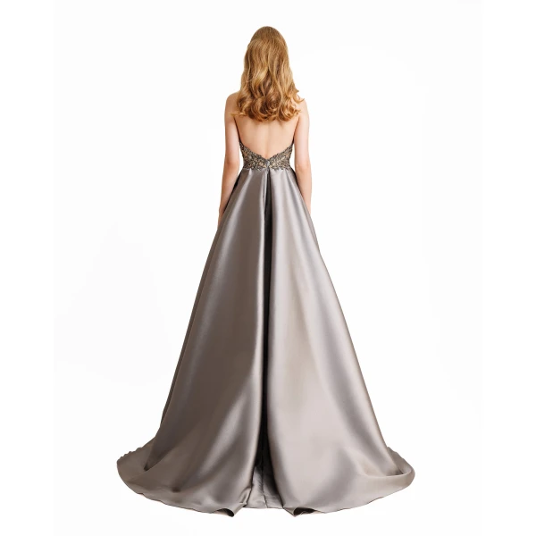 Gemy Maalouf Strapless Beaded Dress, view 3