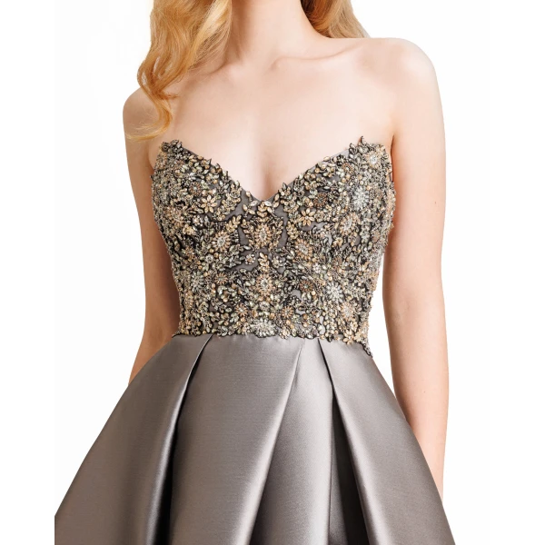 Gemy Maalouf Strapless Beaded Dress, view 4