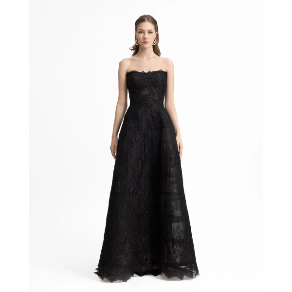 Gemy Maalouf Strapless Cage Dress with Gloves, view 5